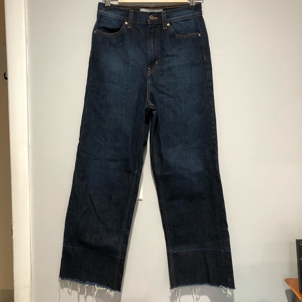 Nasty Gal Raw Hem High Rise Wide Leg Jeans Size 26 - Picture 1 of 7